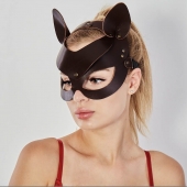 Коричневая кожаная маска  Кошечка - Sitabella - купить с доставкой в Томске