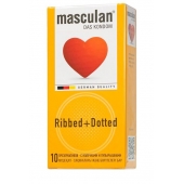 Презервативы с колечками и пупырышками Masculan Ribbed+Dotted - 10 шт. - Masculan - купить с доставкой в Томске