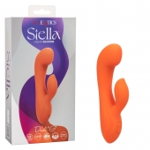 Оранжевый вибромассажер Stella Liquid Silicone Dual “G” - 17,75 см. - California Exotic Novelties