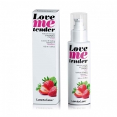 Съедобное согревающее массажное масло Love Me Tender Strawberry с ароматом клубники - 100 мл. - Love to Love - купить с доставкой в Томске