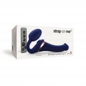 Синий безремневой страпон Multi Orgasm Size S с клиторальной стимуляцией - Strap-on-me - купить с доставкой в Томске