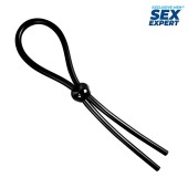 Черное силиконовое лассо с шариком для утяжки - Sex Expert - в Томске купить с доставкой