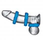 Комплект из трех голубых эрекционных колец 3-Pack Ribbed Rider Cock Ring Set - BlueLine - в Томске купить с доставкой