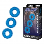 Комплект из трех голубых колец для эрекции 3-Pack Ultra-Stim Stretch Cock Rings - BlueLine - в Томске купить с доставкой