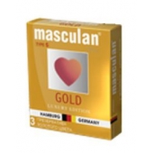 Презервативы Masculan Ultra Gold с золотым напылением и ароматом ванили - 3 шт. - Masculan - купить с доставкой в Томске