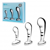 Набор из 3 стальных стимуляторов простаты Stainless Steel P-spot Training Set - b-Vibe - в Томске купить с доставкой