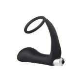 Черное эрекционное кольцо с вибропробкой Vibrating Anal Plug With Cockring - Dream Toys - в Томске купить с доставкой