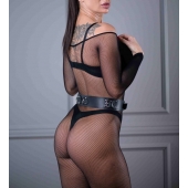 Черный кожаный пояс Sex Game - БДСМ Арсенал - купить с доставкой в Томске
