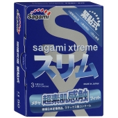 Розовые презервативы Sagami Xtreme FEEL FIT 3D - 3 шт. - Sagami - купить с доставкой в Томске