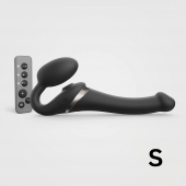 Черный безремневой страпон Multi Orgasm Size S с клиторальной стимуляцией - Strap-on-me - купить с доставкой в Томске