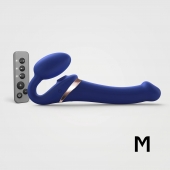 Синий безремневой страпон Multi Orgasm Size M с клиторальной стимуляцией - Strap-on-me - купить с доставкой в Томске