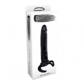 Чёрная насадка-фаллос для двойного проникновения INFLATABLE DILDO SLIM DONG  - 13,5 см. - Toyz4lovers - в Томске купить с доставкой