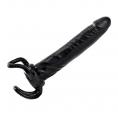 Чёрная насадка-фаллос для двойного проникновения INFLATABLE DILDO SLIM DONG  - 13,5 см. - Toyz4lovers - в Томске купить с доставкой