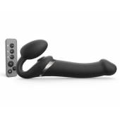 Черный безремневой страпон Multi Orgasm Size L с клиторальной стимуляцией - Strap-on-me - купить с доставкой в Томске