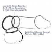 Набор из трех черных эрекционных колец Silicone 3-Ring Stamina Set - Pipedream - в Томске купить с доставкой