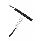 Черный кожаный ошейник-воротник с поводком - Pecado - купить с доставкой в Томске