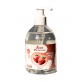Лубрикант на водной снове Love Protection Strawberry с ароматом клубники - 300 мл. - Lola Games - купить с доставкой в Томске