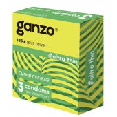Ультратонкие презервативы Ganzo Ultra thin - 3 шт. - Ganzo - купить с доставкой в Томске