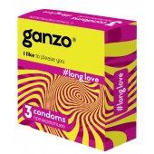 Презервативы с анестетиком для продления удовольствия Ganzo Long Love - 3 шт. - Ganzo - купить с доставкой в Томске