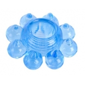 Голубая гелевая насадка-цветок - Toyfa Basic - в Томске купить с доставкой Голубая гелевая насадка-цветок - Toyfa Basic - в Томске купить с доставкой