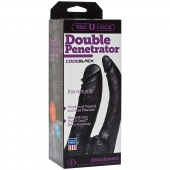 Черная насадка-фаллоимитатор для двойной стимуляции Double Penetrator - 16 см. - Doc Johnson - купить с доставкой в Томске