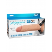 Полый страпон на ремнях 8’’ Hollow Silicone Strap-on - Pipedream - купить с доставкой в Томске