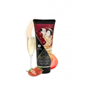 Массажный крем для тела с ароматом клубники и шампанского Sparkling Strawberry Wine - 200 мл. - Shunga - купить с доставкой в Томске