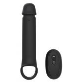 Черная насадка-удлинитель с вибрацией Vibrating Extender With Remote - Dream Toys - в Томске купить с доставкой