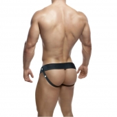 Телесный фаллопротез на черных эластичных ремнях 7 Inch Hollow Strap On - 17 см. - Blush Novelties - купить с доставкой в Томске