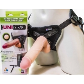 Страпон-унисекс с двумя насадками UNI strap 7  Harness - 19 и 16 см. - LOVETOY (А-Полимер) - купить с доставкой в Томске