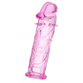 Розовая насадка фаллической формы - 12,5 см. - A-toys - в Томске купить с доставкой