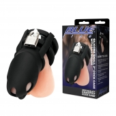 Черная клетка для пениса Silicone Small 2 in Cock Cage With Ball Divider - BlueLine - купить с доставкой в Томске