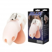 Белая клетка для пениса Silicone Small 2 in Cock Cage With Ball Divider - BlueLine - купить с доставкой в Томске
