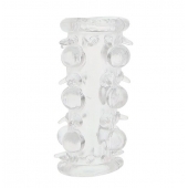 Прозрачная насадка на пенис с шипами и бугорками JELLY JOY LUST CLUSTER CLEAR - Dream Toys - в Томске купить с доставкой