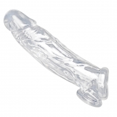 Прозрачная насадка для увеличения члена Realistic Clear Penis Enhancer and Ball Stretcher - 20,3 см. - XR Brands - в Томске купить с доставкой