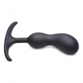 Черный массажер простаты с утяжелителями Premium Silicone Weighted Prostate Plug Medium - 16,3 см. - XR Brands - в Томске купить с доставкой