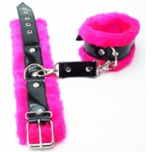 Оковы на ноги с розовым мехом BDSM Light - БДСМ Арсенал - купить с доставкой в Томске