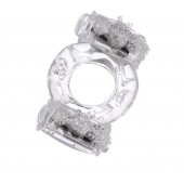 Прозрачное виброкольцо с двумя вибропульками - Toyfa Basic - в Томске купить с доставкой