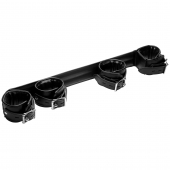 Черная распорка с манжетами для рук и ног Deluxe Rigid Spreader Bar - XR Brands - купить с доставкой в Томске