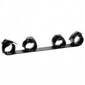 Черная распорка с манжетами для рук и ног Deluxe Rigid Spreader Bar - XR Brands - купить с доставкой в Томске