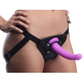 Лиловый поясной страпон Navigator Silicone G-Spot Dildo with Harness - 17,8 см. - XR Brands - купить с доставкой в Томске