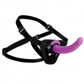 Лиловый поясной страпон Navigator Silicone G-Spot Dildo with Harness - 17,8 см. - XR Brands - купить с доставкой в Томске