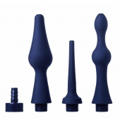 Набор из 3 универсальных насадок для анального душа Universal 3 Piece Silicone Enema Attachment Set - XR Brands - купить с доставкой в Томске