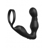 Черный вибростимулятор простаты с эрекционным кольцом Ass-Gasm Pro P-Spot Milker - Pipedream - в Томске купить с доставкой