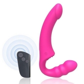 Розовый безремневой страпон Straples Strap-On Dildo - Erokay - купить с доставкой в Томске