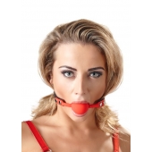Силиконовый кляп-шар на чёрных ремешках Red Gag silicone - Orion - купить с доставкой в Томске