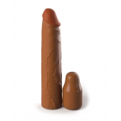 Коричневая насадка на член 2  Silicone X-tension - 20,3 см. - Pipedream - в Томске купить с доставкой