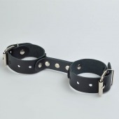 Черные кожаные наручники-фиксатор - Sitabella - купить с доставкой в Томске