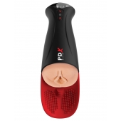 Телесный мастурбатор-вагина в черной колбе с вибрацией Fuck-O-Matic Pro XL - Pipedream - в Томске купить с доставкой