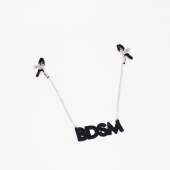 Зажимы на соски с кожаной подвеской BDSM - Crazy Handmade - купить с доставкой в Томске